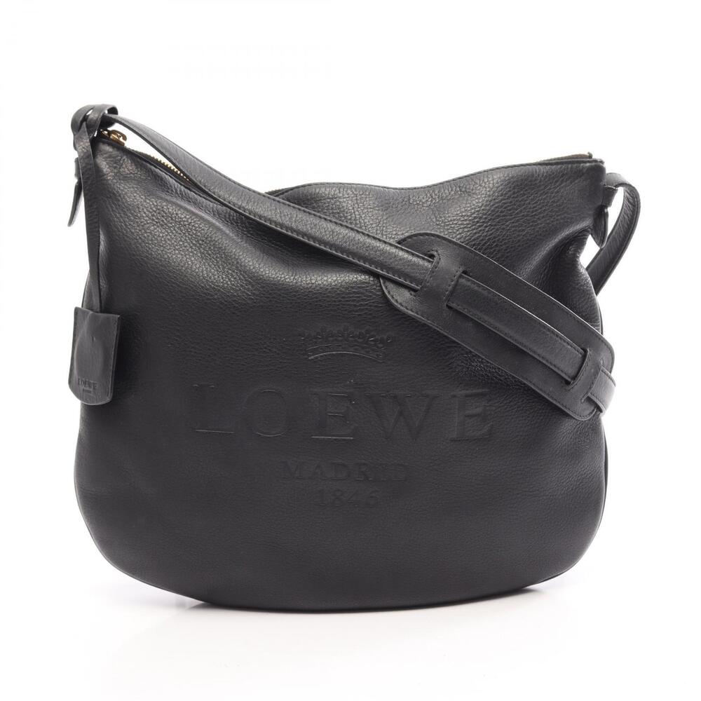 Loewe Heritage Leather Shoulder Bag Black